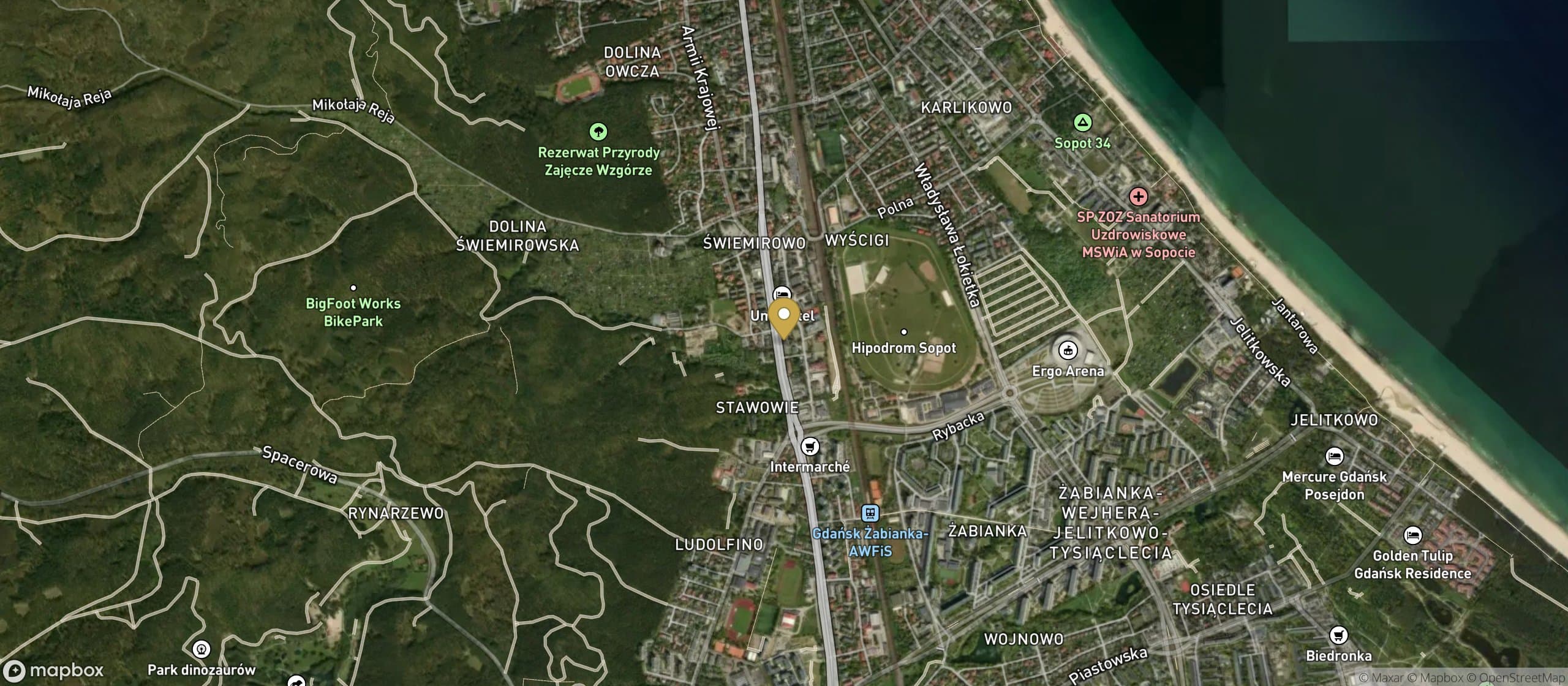Mapa okolicy inwestycji Sopot 645